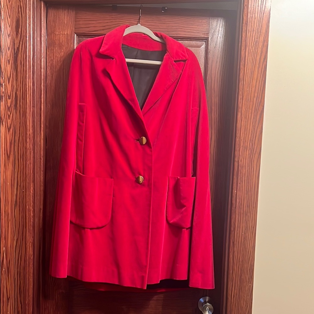 Pink Cape Jacket with 3 gold buttons and Lapels